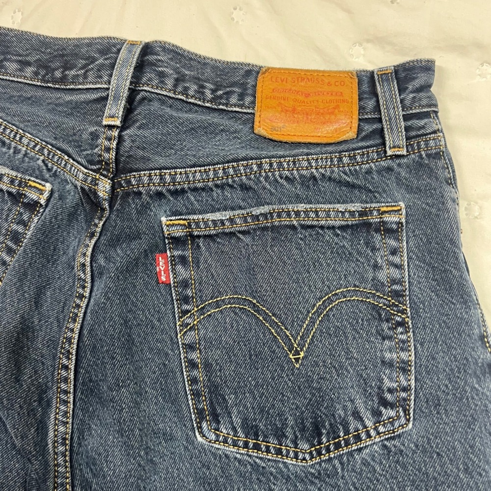 Levis Premium 501 Big E Distressed Straight Leg Jeans Indigo W28 L26 36200-0144
